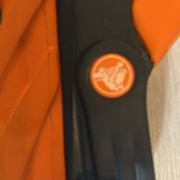 CROCS Navy and Orange w orange Button Limited Edition Men’s 11M - Picture 5 of 6